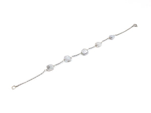 Bracciale in argento 925 con perle keshi