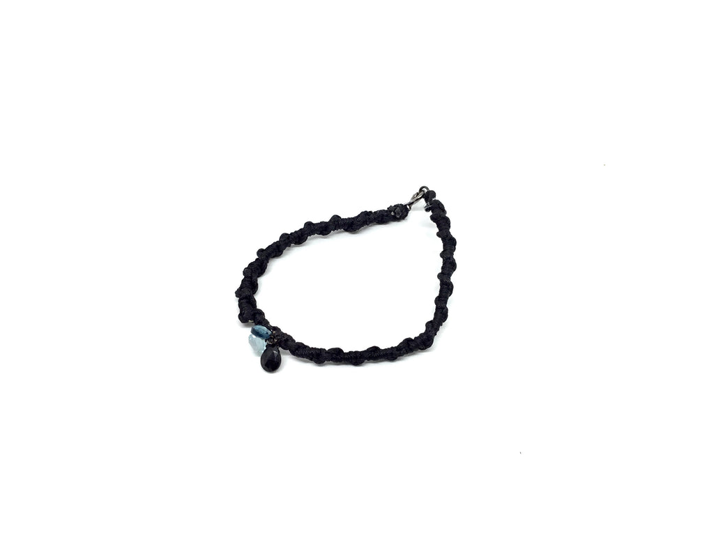 Bracciale "le Corde" con spinello nero - topazio azzurro - topazio London