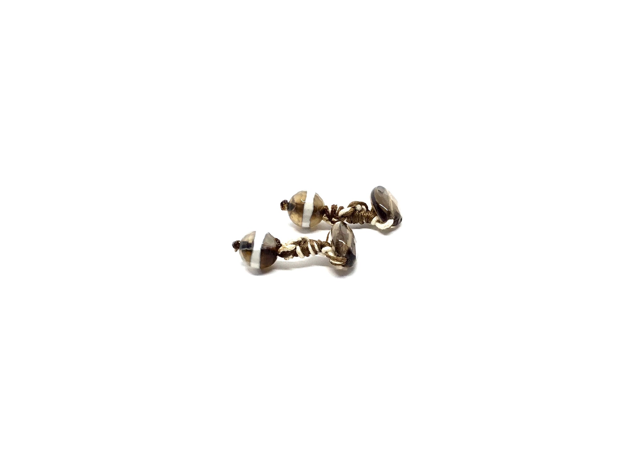 Rope cufflinks with natural stones